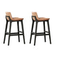 Scandinavian Indoor Solid Wood Bar Stool Upholstered Bar Stool Orange 2 Piece Set Clearhalo 'Bar Furniture' 'Bar Stools' 'bar_stools' 'furn' 'furn_bar_stools' 'Furniture' 'Kitchen & Dining Furniture' 7407244