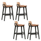 Scandinavian Indoor Solid Wood Bar Stool Upholstered Bar Stool Orange 4 Piece Set Clearhalo 'Bar Furniture' 'Bar Stools' 'bar_stools' 'furn' 'furn_bar_stools' 'Furniture' 'Kitchen & Dining Furniture' 7407245