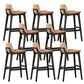 Scandinavian Indoor Solid Wood Bar Stool Upholstered Bar Stool Orange 8 Piece Set Clearhalo 'Bar Furniture' 'Bar Stools' 'bar_stools' 'furn' 'furn_bar_stools' 'Furniture' 'Kitchen & Dining Furniture' 7407247