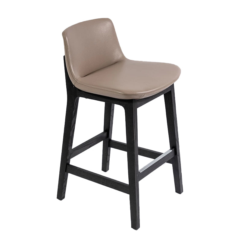 Scandinavian Indoor Solid Wood Bar Stool Upholstered Bar Stool Light Brown 1 Piece Clearhalo 'Bar Furniture' 'Bar Stools' 'bar_stools' 'furn' 'furn_bar_stools' 'Furniture' 'Kitchen & Dining Furniture' 7407248