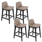 Scandinavian Indoor Solid Wood Bar Stool Upholstered Bar Stool Light Brown 4 Piece Set Clearhalo 'Bar Furniture' 'Bar Stools' 'bar_stools' 'furn' 'furn_bar_stools' 'Furniture' 'Kitchen & Dining Furniture' 7407250