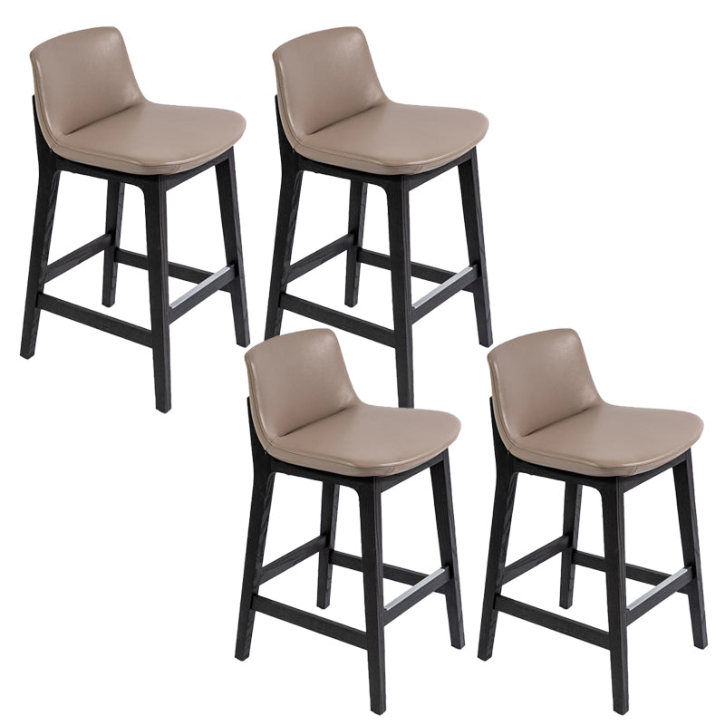 Scandinavian Indoor Solid Wood Bar Stool Upholstered Bar Stool Light Brown 4 Piece Set Clearhalo 'Bar Furniture' 'Bar Stools' 'bar_stools' 'furn' 'furn_bar_stools' 'Furniture' 'Kitchen & Dining Furniture' 7407250