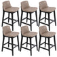 Scandinavian Indoor Solid Wood Bar Stool Upholstered Bar Stool Light Brown 6 Piece Set Clearhalo 'Bar Furniture' 'Bar Stools' 'bar_stools' 'furn' 'furn_bar_stools' 'Furniture' 'Kitchen & Dining Furniture' 7407251