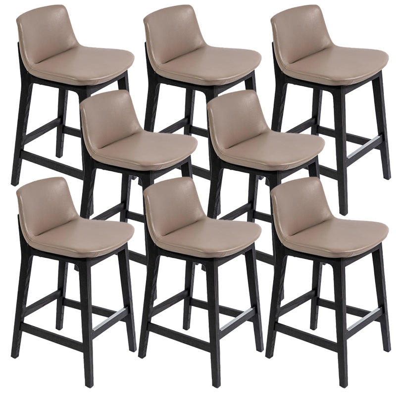 Scandinavian Indoor Solid Wood Bar Stool Upholstered Bar Stool Light Brown 8 Piece Set Clearhalo 'Bar Furniture' 'Bar Stools' 'bar_stools' 'furn' 'furn_bar_stools' 'Furniture' 'Kitchen & Dining Furniture' 7407252