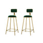 Round Bar Stools Industrial Dining Stools with Gold Metal Base Green 2 Piece Set Clearhalo 'Bar Furniture' 'Bar Stools' 'bar_stools' 'furn' 'furn_bar_stools' 'Furniture' 'Kitchen & Dining Furniture' 7407256