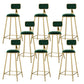 Round Bar Stools Industrial Dining Stools with Gold Metal Base Green 8 Piece Set Clearhalo 'Bar Furniture' 'Bar Stools' 'bar_stools' 'furn' 'furn_bar_stools' 'Furniture' 'Kitchen & Dining Furniture' 7407262