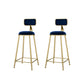 Round Bar Stools Industrial Dining Stools with Gold Metal Base Navy Blue 2 Piece Set Clearhalo 'Bar Furniture' 'Bar Stools' 'bar_stools' 'furn' 'furn_bar_stools' 'Furniture' 'Kitchen & Dining Furniture' 7407264
