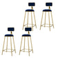Round Bar Stools Industrial Dining Stools with Gold Metal Base Navy Blue 4 Piece Set Clearhalo 'Bar Furniture' 'Bar Stools' 'bar_stools' 'furn' 'furn_bar_stools' 'Furniture' 'Kitchen & Dining Furniture' 7407266