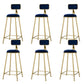 Round Bar Stools Industrial Dining Stools with Gold Metal Base Navy Blue 6 Piece Set Clearhalo 'Bar Furniture' 'Bar Stools' 'bar_stools' 'furn' 'furn_bar_stools' 'Furniture' 'Kitchen & Dining Furniture' 7407268