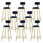 Round Bar Stools Industrial Dining Stools with Gold Metal Base Navy Blue 8 Piece Set Clearhalo 'Bar Furniture' 'Bar Stools' 'bar_stools' 'furn' 'furn_bar_stools' 'Furniture' 'Kitchen & Dining Furniture' 7407270
