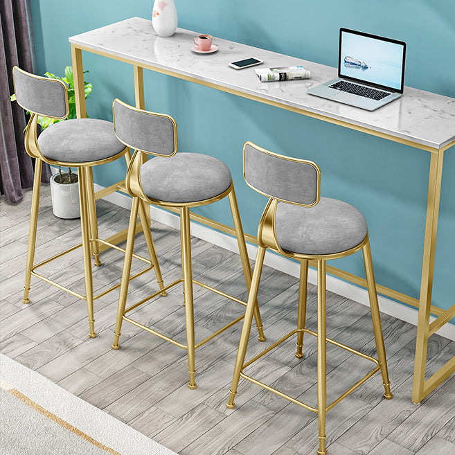 Round Bar Stools Industrial Dining Stools with Gold Metal Base Clearhalo 'Bar Furniture' 'Bar Stools' 'bar_stools' 'furn' 'furn_bar_stools' 'Furniture' 'Kitchen & Dining Furniture' 7407272