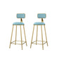 Round Bar Stools Industrial Dining Stools with Gold Metal Base Blue 2 Piece Set Clearhalo 'Bar Furniture' 'Bar Stools' 'bar_stools' 'furn' 'furn_bar_stools' 'Furniture' 'Kitchen & Dining Furniture' 7407273