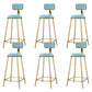 Round Bar Stools Industrial Dining Stools with Gold Metal Base Blue 6 Piece Set Clearhalo 'Bar Furniture' 'Bar Stools' 'bar_stools' 'furn' 'furn_bar_stools' 'Furniture' 'Kitchen & Dining Furniture' 7407275