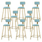 Round Bar Stools Industrial Dining Stools with Gold Metal Base Blue 8 Piece Set Clearhalo 'Bar Furniture' 'Bar Stools' 'bar_stools' 'furn' 'furn_bar_stools' 'Furniture' 'Kitchen & Dining Furniture' 7407276