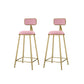 Round Bar Stools Industrial Dining Stools with Gold Metal Base Pink 2 Piece Set Clearhalo 'Bar Furniture' 'Bar Stools' 'bar_stools' 'furn' 'furn_bar_stools' 'Furniture' 'Kitchen & Dining Furniture' 7407277