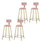 Round Bar Stools Industrial Dining Stools with Gold Metal Base Pink 4 Piece Set Clearhalo 'Bar Furniture' 'Bar Stools' 'bar_stools' 'furn' 'furn_bar_stools' 'Furniture' 'Kitchen & Dining Furniture' 7407278
