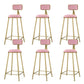 Round Bar Stools Industrial Dining Stools with Gold Metal Base Pink 6 Piece Set Clearhalo 'Bar Furniture' 'Bar Stools' 'bar_stools' 'furn' 'furn_bar_stools' 'Furniture' 'Kitchen & Dining Furniture' 7407279