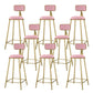 Round Bar Stools Industrial Dining Stools with Gold Metal Base Pink 8 Piece Set Clearhalo 'Bar Furniture' 'Bar Stools' 'bar_stools' 'furn' 'furn_bar_stools' 'Furniture' 'Kitchen & Dining Furniture' 7407280