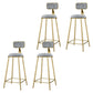 Round Bar Stools Industrial Dining Stools with Gold Metal Base Gray 4 Piece Set Clearhalo 'Bar Furniture' 'Bar Stools' 'bar_stools' 'furn' 'furn_bar_stools' 'Furniture' 'Kitchen & Dining Furniture' 7407282