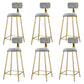 Round Bar Stools Industrial Dining Stools with Gold Metal Base Gray 6 Piece Set Clearhalo 'Bar Furniture' 'Bar Stools' 'bar_stools' 'furn' 'furn_bar_stools' 'Furniture' 'Kitchen & Dining Furniture' 7407283