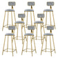 Round Bar Stools Industrial Dining Stools with Gold Metal Base Gray 8 Piece Set Clearhalo 'Bar Furniture' 'Bar Stools' 'bar_stools' 'furn' 'furn_bar_stools' 'Furniture' 'Kitchen & Dining Furniture' 7407284