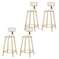 Round Bar Stools Industrial Dining Stools with Gold Metal Base White 4 Piece Set Clearhalo 'Bar Furniture' 'Bar Stools' 'bar_stools' 'furn' 'furn_bar_stools' 'Furniture' 'Kitchen & Dining Furniture' 7407286