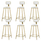 Round Bar Stools Industrial Dining Stools with Gold Metal Base White 6 Piece Set Clearhalo 'Bar Furniture' 'Bar Stools' 'bar_stools' 'furn' 'furn_bar_stools' 'Furniture' 'Kitchen & Dining Furniture' 7407287