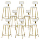 Round Bar Stools Industrial Dining Stools with Gold Metal Base White 8 Piece Set Clearhalo 'Bar Furniture' 'Bar Stools' 'bar_stools' 'furn' 'furn_bar_stools' 'Furniture' 'Kitchen & Dining Furniture' 7407288