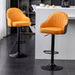 Adjustable Armed Swivel Barstools Faux Leather Bar Stools with Metal Legs
