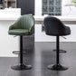 Adjustable Armed Swivel Barstools Faux Leather Bar Stools with Metal Legs