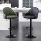 Adjustable Armed Swivel Barstools Faux Leather Bar Stools with Metal Legs