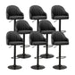 Adjustable Armed Swivel Barstools Faux Leather Bar Stools with Metal Legs