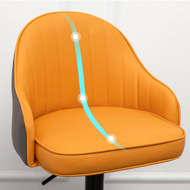 Adjustable Armed Swivel Barstools Faux Leather Bar Stools with Metal Legs