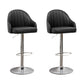 Adjustable Armed Swivel Barstools Faux Leather Bar Stools with Metal Legs