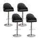 Adjustable Armed Swivel Barstools Faux Leather Bar Stools with Metal Legs