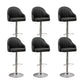 Adjustable Armed Swivel Barstools Faux Leather Bar Stools with Metal Legs