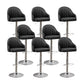 Adjustable Armed Swivel Barstools Faux Leather Bar Stools with Metal Legs