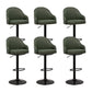 Adjustable Armed Swivel Barstools Faux Leather Bar Stools with Metal Legs