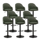 Adjustable Armed Swivel Barstools Faux Leather Bar Stools with Metal Legs
