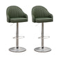 Adjustable Armed Swivel Barstools Faux Leather Bar Stools with Metal Legs