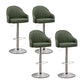 Adjustable Armed Swivel Barstools Faux Leather Bar Stools with Metal Legs