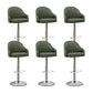 Adjustable Armed Swivel Barstools Faux Leather Bar Stools with Metal Legs