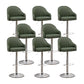 Adjustable Armed Swivel Barstools Faux Leather Bar Stools with Metal Legs