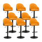 Adjustable Armed Swivel Barstools Faux Leather Bar Stools with Metal Legs