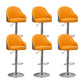 Adjustable Armed Swivel Barstools Faux Leather Bar Stools with Metal Legs