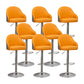Adjustable Armed Swivel Barstools Faux Leather Bar Stools with Metal Legs