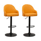Adjustable Armed Swivel Barstools Faux Leather Bar Stools with Metal Legs