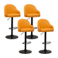 Adjustable Armed Swivel Barstools Faux Leather Bar Stools with Metal Legs