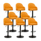 Adjustable Armed Swivel Barstools Faux Leather Bar Stools with Metal Legs