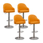 Adjustable Armed Swivel Barstools Faux Leather Bar Stools with Metal Legs